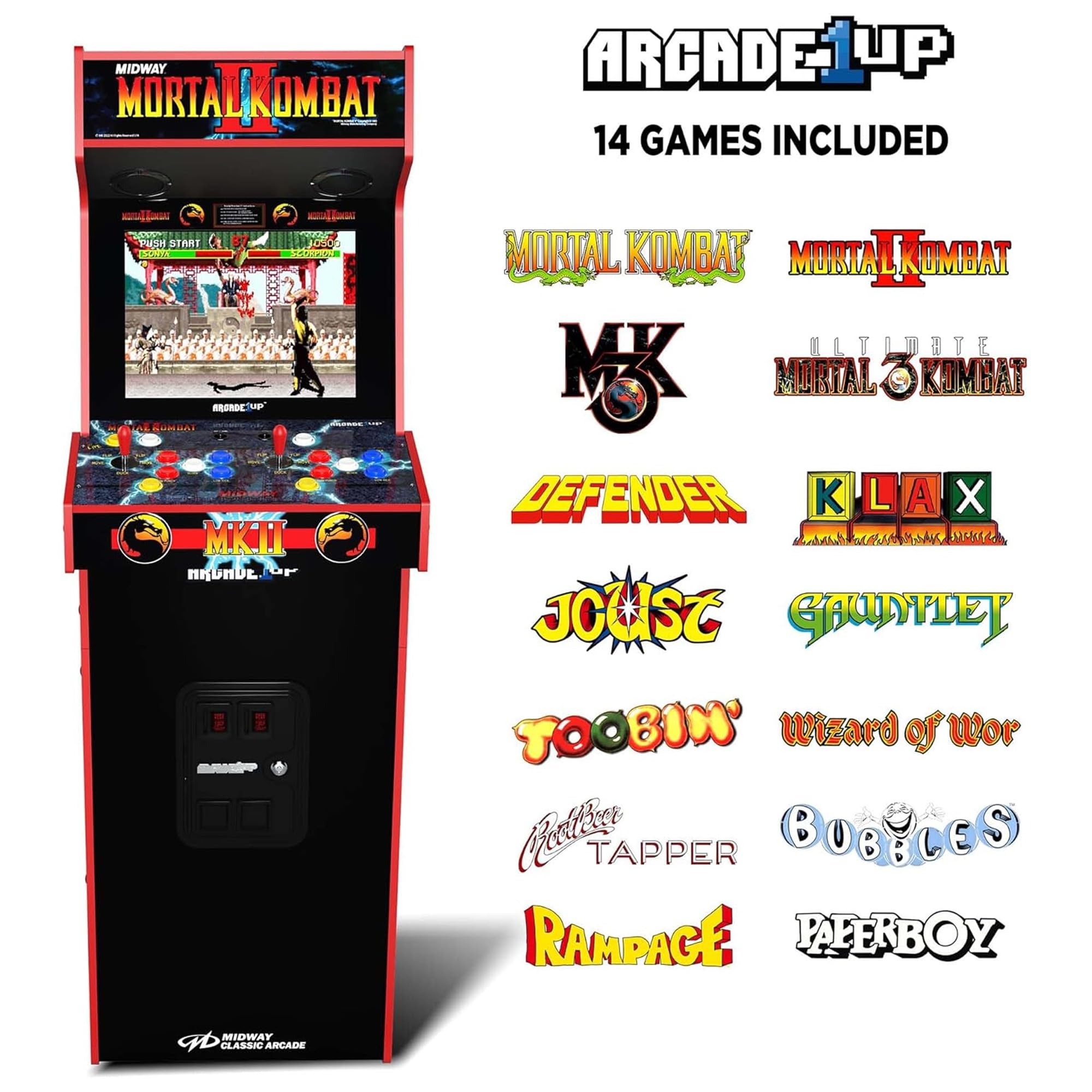 Amazon.com: Arcade1Up Mortal Kombat II Deluxe Arcade Machine for